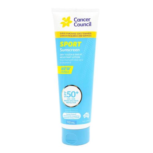 Cancer Council Sport Sunscreen Spf50+ Dry Touch & Sweat Resistant 110ml