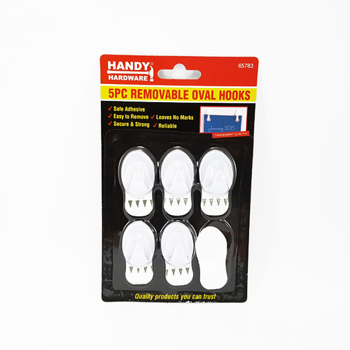 Handy Hardware 5pc Removable Oval Hooks