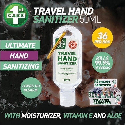 1st Care Travel Hand Sanitizer With Clip 50ml