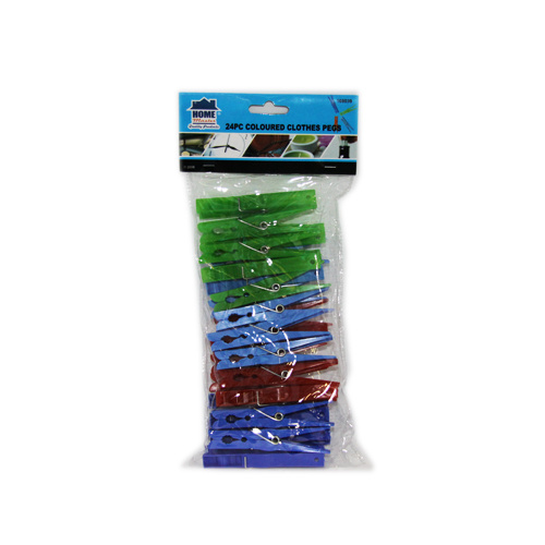 Home Master 24pc Coloured Clothes Pegs