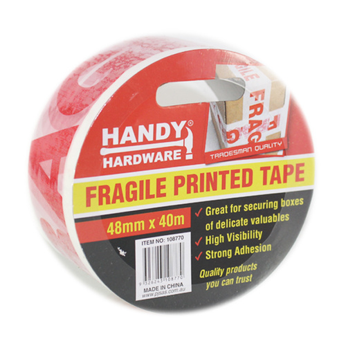 Handy Hardware Fragile Printed Tape 48mm x 40m