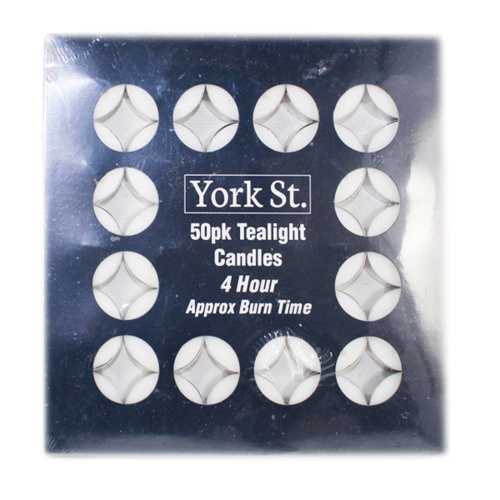 York St. Tealight Candles 4 Hour 50pk