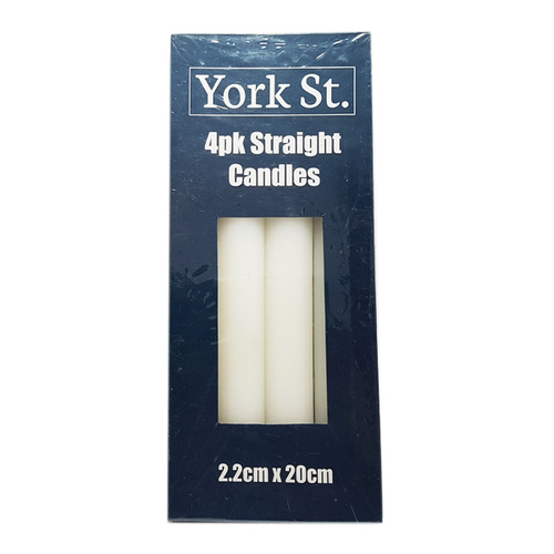 York St. Straight Candles 4pk