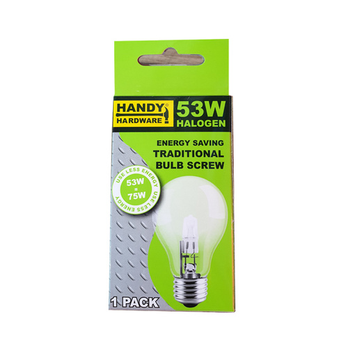 Handy Hardware Energy Saving Traditional Bulb Screw 53w