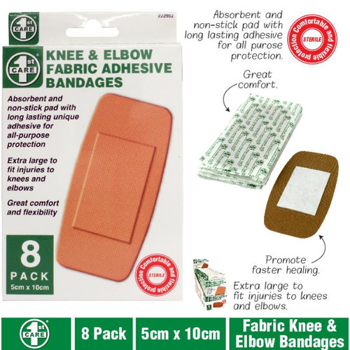 1st Care Knee & Elbow Fabric Adhesive Bandages 8pk