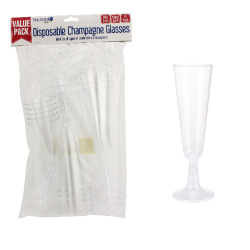 Plastic Champagne Glasses 150ml 15pk