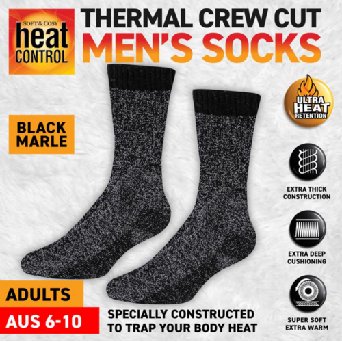 Soft & Cosy Heat Control Thermal Socks Mens Size 6-10