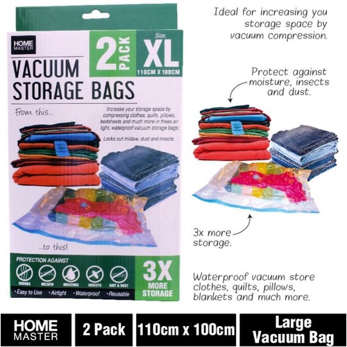 2pk XXXLarge Vacuum Storage Bag 145cm x 80cm x 40cm