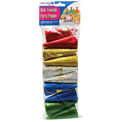 Party Central Triangle Party Popper 10pk
