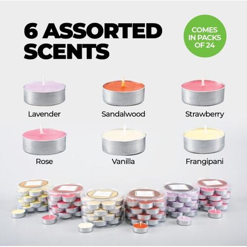 Candles Tealight Scented Candles 24pc [Scent: Strawberry ]