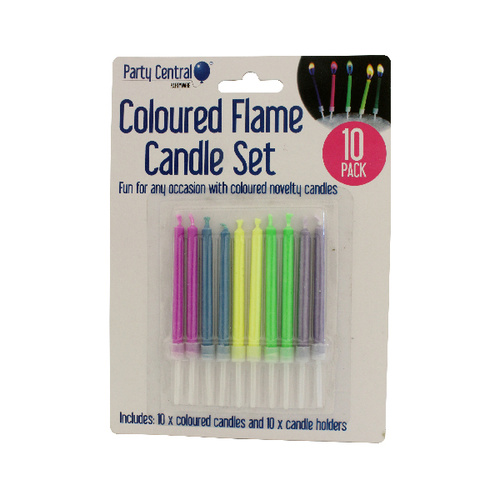 Party Central Colored Flame Candle Set 10 pcs