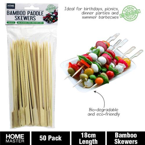 Skewers Bamboo Paddle 25cm 50pk