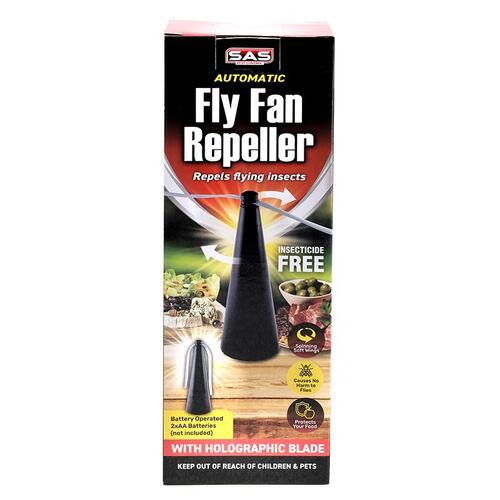 Fly Away Fan Battery Operated Fan 9cm x 8cm x 24cm Black Requires: 2 x AA Batteries