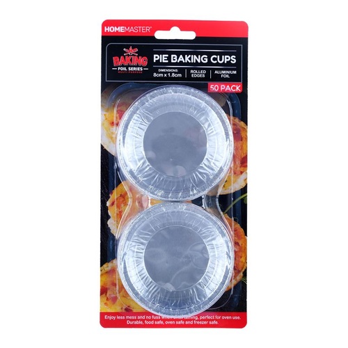 Foil Pie Baking Cups 8cm x 1.8cm(h) 50pk