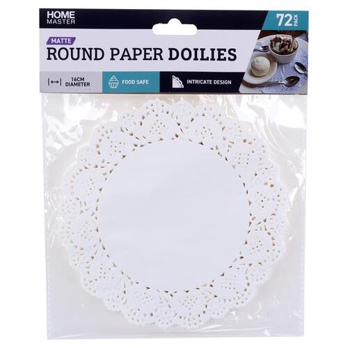 Doilies Round Lace Mat 16cm 72pk