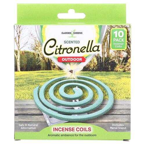 Garden Greens Citronella Incense Coils Outdoor 10PK