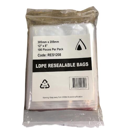  Zip Lock Reasealable Bags 12" x 8" 100pk