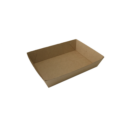 Paper Tray  Brown Kraft Takeaway Tray 3 60pcs 180 x 134 x 45 mm