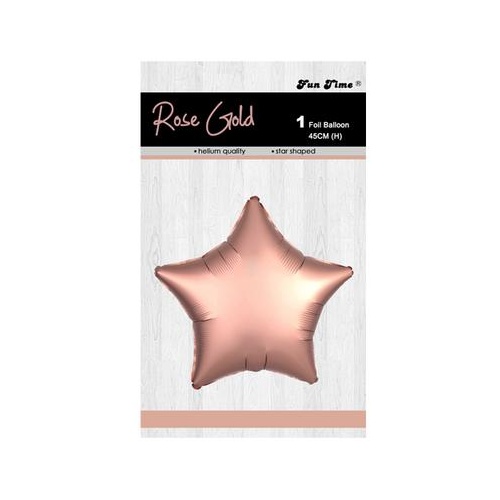 18" Rose Gold Star Foil Balloon 45cm