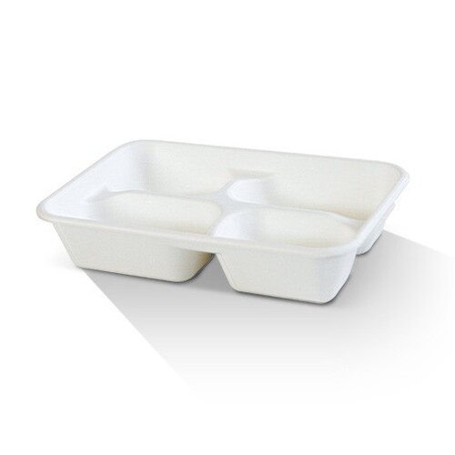 Sugarcane 4 Compartment Tray 50pc