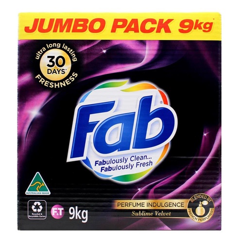 Fab Laundry Powder Perfume Indulgence Sublime Velvet Jumbo Pack Freshness 9kg