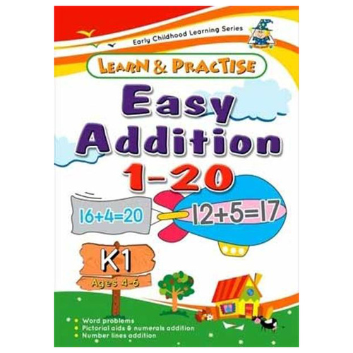 Learn & Practise Easy Addition 1-20 K1 Ages 4-6