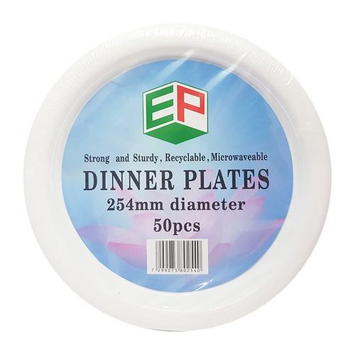 EP Round Dinner 10 inches Plastic Plates 254mm Ctn 400pk