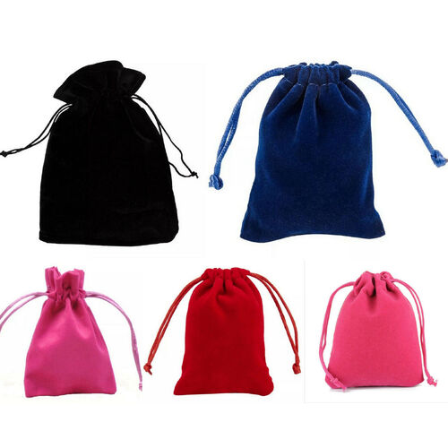 Jewellery (BLACK) Velvet Thick Pouch Size H:12cm x W:10cm 1 Dozen